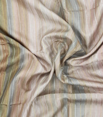 Beige Printed Synthetic Dupion Saree With Abstract Stripes-SY0488