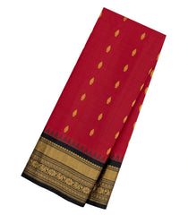 Crimson Handloom Gadwal SICO Saree With Cotton Body & Silk Border-GA0409
