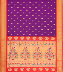 Purple Paithani Silk Saree With Meena Butta & Contrast Pallu-PA1137