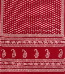 Crimson Printed Jaipur Cotton Saree With Floral Motifs-JC1816