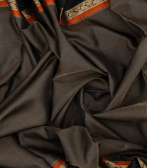 Black Handloom Soft Silk Saree With Stripes -SO4284