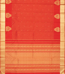 Red Handloom Kanchipuram Silk Saree With Zari Stripes & Buttas-KA16805