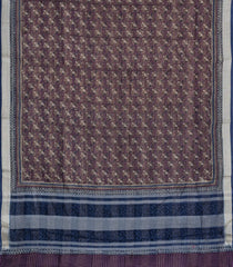 Lilac Printed Chanderi Cotton Saree With Bird Motifs-CC1605