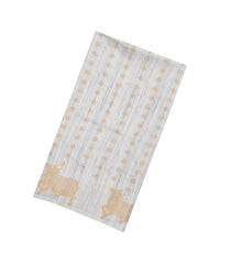 Grey Woven Art Chanderi Cotton Saree With Cow Motifs-BL4706