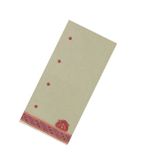 Cardamom Green Handloom Bengal Cotton Saree With Floral Buttas-BG1672