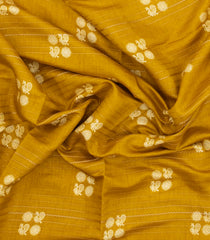 Mustard Printed Synthetics Dola Silk Saree With Zari Stripes-BL5190