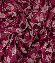 Magenta Woven Synthetic Dola Saree With Printed Floral Motifs-BL4504