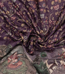 Lilac Woven Art Chanderi Saree With Printed Pichwai Motifs
