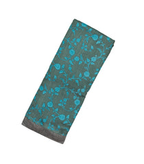 Dark Green Woven Pashmina Printed Silk Saree With Floral Motifs-PS0554