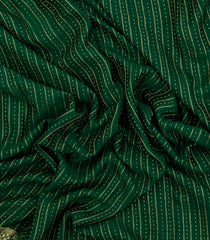 Green Woven Mysore Silk Saree With Zari Stripes-MS3517