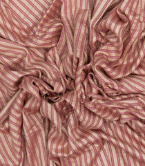 Peach Woven Banarasi Khadi Georgette Silk Saree With Stripes-BE1616