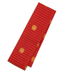 Crimson Handloom Kanchipuram Silk Saree With Stripes & Buttas-KA14853