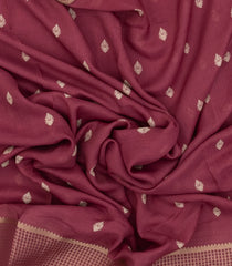 Dusty Peach Woven Synthetic Dola Silk Saree With Printed Floral Motifs-BL4715