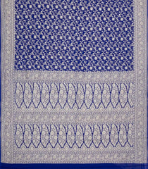 Blue Woven Banarasi Khaddi Georgette Silk Saree With Floral Vine Motifs-BE1934