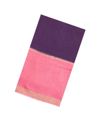 Purple Woven Blended Viscose Saree With Contrast Border-BL5589
