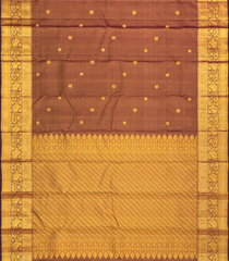 Maroon Handloom Kanchipuram Vairaoosi Silk Saree With Annam, Chakaram Butta-Maroon