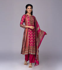Pink Printed Festive Kurta Set-RC5583