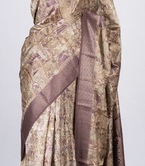Lilac Woven Art Dola Silk Saree With Brocade & Printed Motifs-BL4219