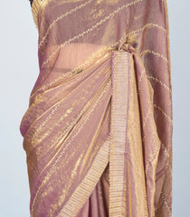 Lilac Woven Art Tissue Silk Saree With Embroidered Motifs-BL4632