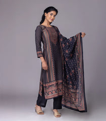 Black printed festive kurta set-RC5591