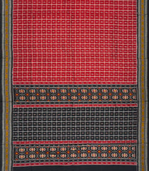 Crimson Handloom Pochampally Ikat Saree With Checks-Crimson