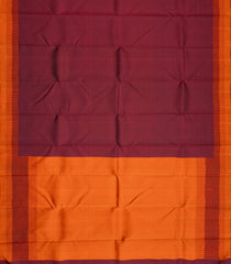 Maroon Handloom Kanchipuram Silk Saree With Comb tooth Border-KA12392