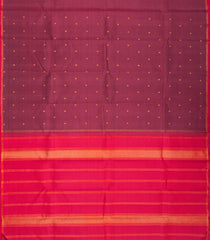 Lilac Handloom Kanchipuram Silk Saree With Kamalam Motifs & Selvage Border-KA12016