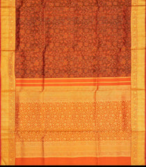 Orange Handloom Lino Lite Partly Silk Saree Meena Motifs