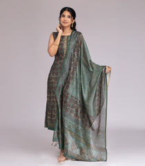 Dark Green Printed Festive Kurta Set-RC5576