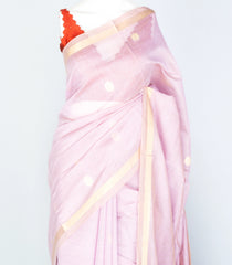 Lavender Woven Art Chanderi Saree With Floral Motifs-BL3902