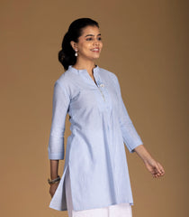 Powder Blue Casual Top-KR0829