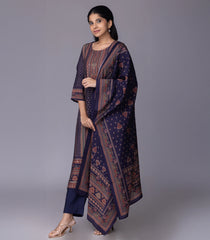 Navy Blue Printed Festive Kurta Set-RC5598