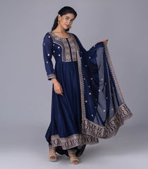 Navy Blue Festive Embroidered Anarkali Se-RC5600