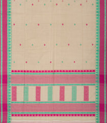 Taupe Handloom Bengal Cotton Saree With Diamond Buttas