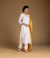 Off- White Embroidered Festive Kurta Set-RC5624