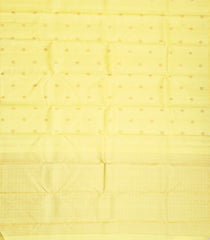 Cream Handloom Kanchipuram Silk Saree With Stripes & Buttas-KA12402
