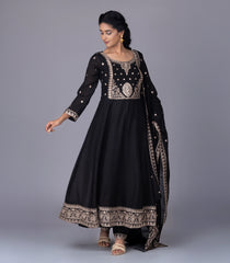 Black Festive Embroidered Anarkali Set-RC5584