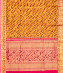 Mustard Handloom Lino Varna Silk Saree Floral Vine Motifs – RmKV Silks