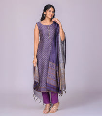 Violet Printed Festive Kurta Set-RC5577