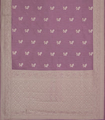 Lilac Woven Art Dupion Saree With Floral Zari Buttas-BL5944