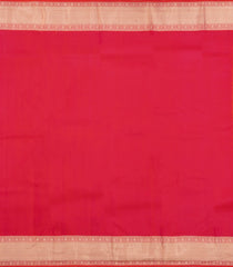 Red Handloom Kanchipuram Silk Saree With Floral Jaal Motifs-KA14906