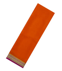 Orange Woven Mysore Silk Saree With Contrast Border-MS3410