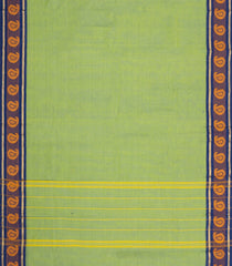 Light Green Woven Chettinad Cotton Saree With Contrast Border-CN1939