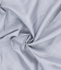 Grey Handloom Korvai Kanchipuram Silk Saree With Stripes-KA16216