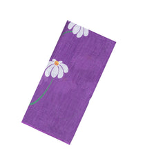 Lilac Printed Synthetic Linen Saree With Floral Motifs-SY0077