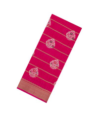 Magenta Printed Synthetic Dola Silk Saree With Zari Stripes & Border-BL5029