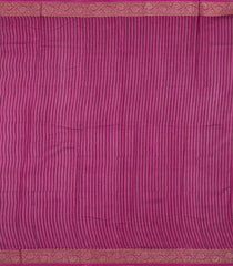 Magenta Printed Chanderi Cotton Saree With Floral Motifs & Zari Border-CC1659