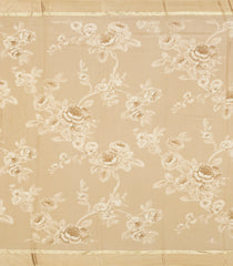 Beige Woven Georgette Silk Saree With Printed Floral Motifs-PS0557