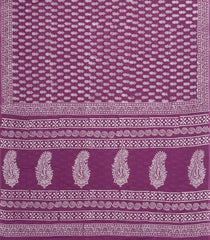 Lilac Printed Jaipur Cotton Saree With Printed Floral Motifs-JC1756