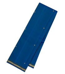 Blue Handloom Kanchipuram Silk Saree With Zari Buttas-KA15255